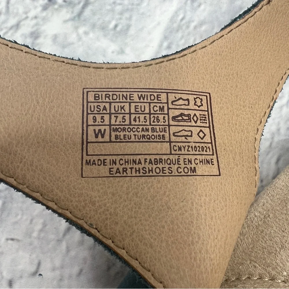 EARTH ORIGINS Birdine Sandal Moroccan Teal Blue 9.5W Comfort Leather Cutout Shoe